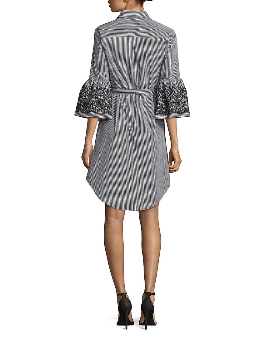 Hot Sale ⌛ Calvin Klein Embroidered Bell-Sleeve Tied 👚 Shirt 👗 Dress 👩 Women 👗 Dresses 👍 4 Hot Sale ⌛ Calvin Klein Embroidered Bell-Sleeve Tied 👚 Shirt 👗 Dress 👩 Women 👗 Dresses 👍 - Image 2