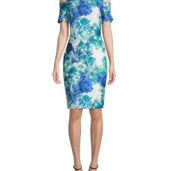 Outlet ⌛ Calvin Klein Floral Cold-Shoulder 👗 Dress 👩 Women 👗 Dresses 🛒