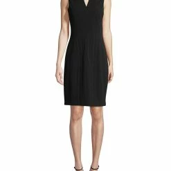 Outlet 👍 Calvin Klein Split V-Neck Shift 👗 Dress 👩 Women 👗 Dresses 🎁